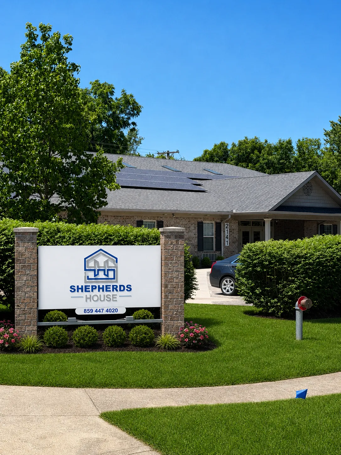 Shepherd's House sign and campus in Lexington, Kentucky